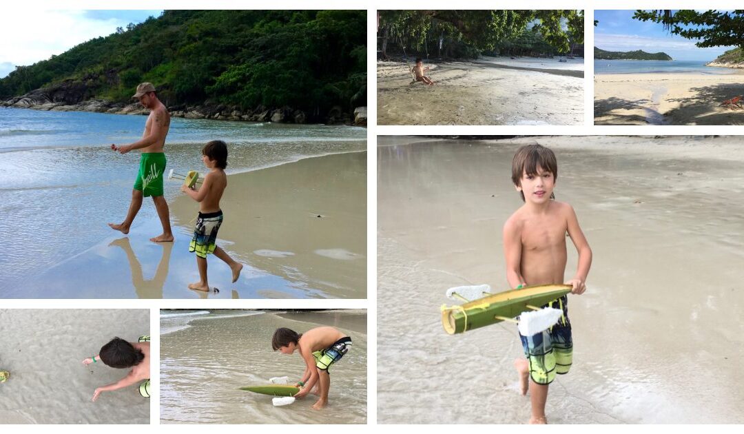 Thailand- Koh Phangan –  Robin en Joshua bouwen een boot.