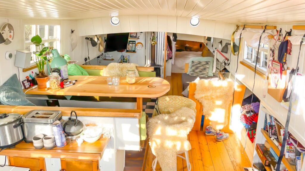 interieur van een woonboot