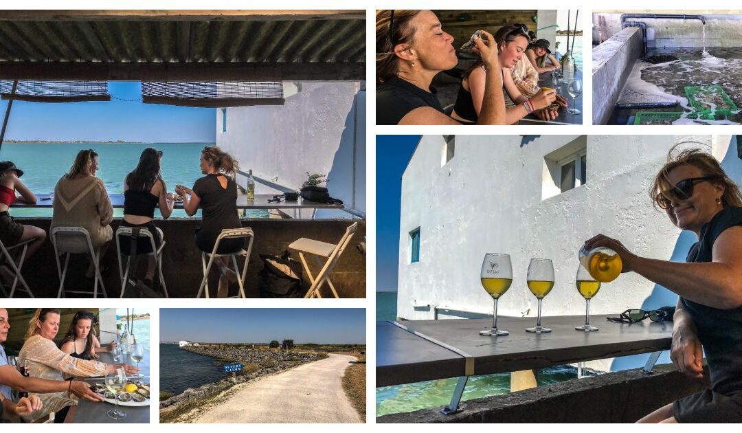 Frankrijk – Ile D,Oleron  .Oesters en witte wijn bij “ Le Bou a Vent“