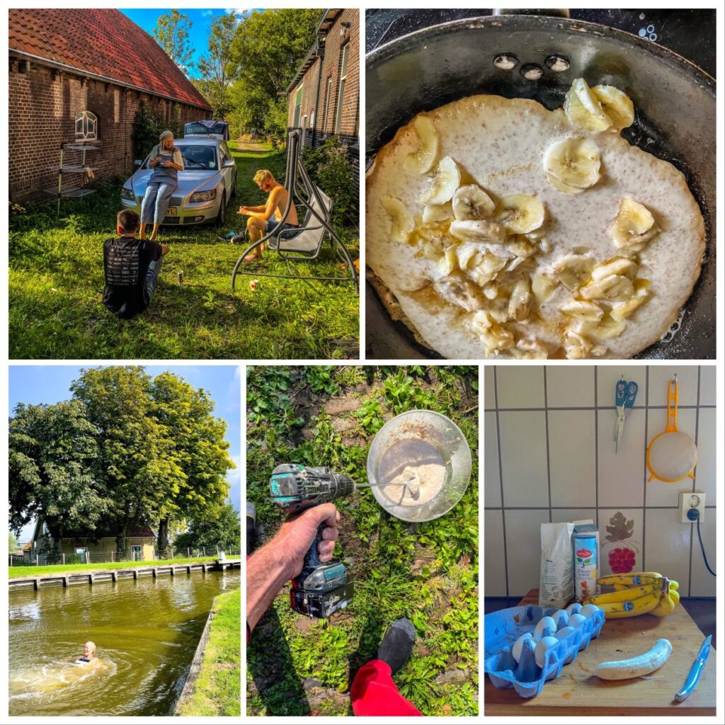 fot's van gerechten en een picnic op zondag