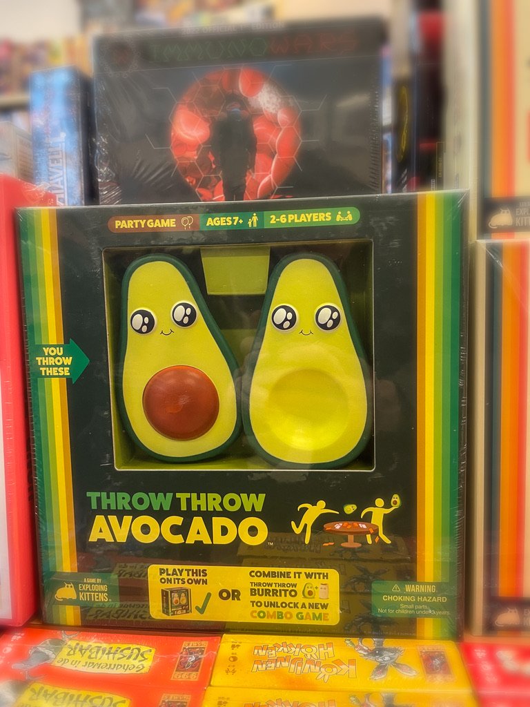 Spel met halve avocado's