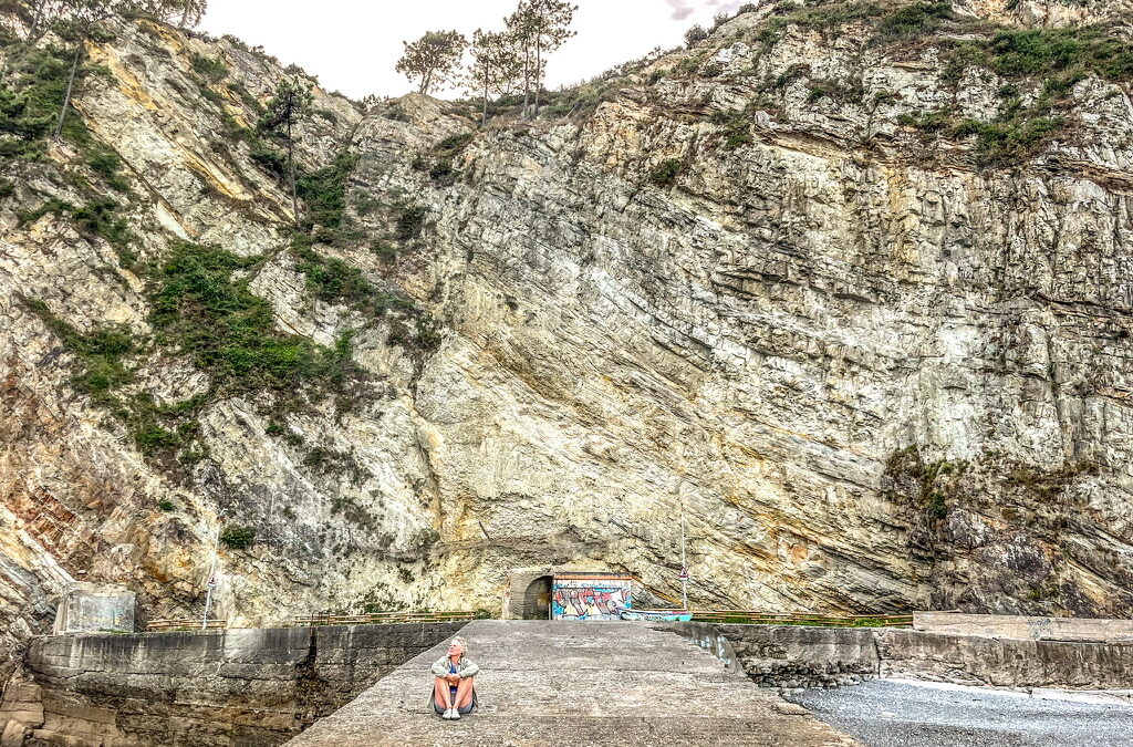 Spanje. Asturias . camperplek aan zee